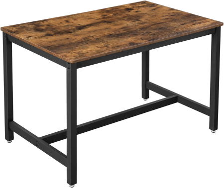 Masa de bucatarie pentru 4 persoane, cadru metalic, stil industrial, 120x75x75 cm, maro rustic [6]
