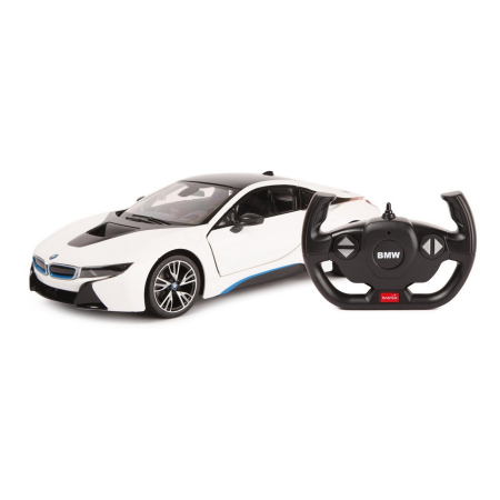Mașinuțe cu telecomandă - MASINA CU TELECOMANDA BMW I8 ALB SCARA 1 LA 14