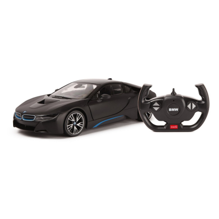 Mașinuțe cu telecomandă - MASINA CU TELECOMANDA BMW I8 NEGRU SCARA 1 LA 14