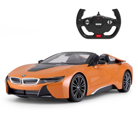 Mașinuțe cu telecomandă - MASINA CU TELECOMANDA BMW I8 PORTOCALIE SCARA 1 LA 12