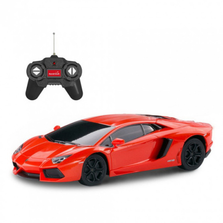 Mașinuțe cu telecomandă - MASINA CU TELECOMANDA LAMBORGHINI AVENTADOR ROSU CU SCARA 1 LA 24