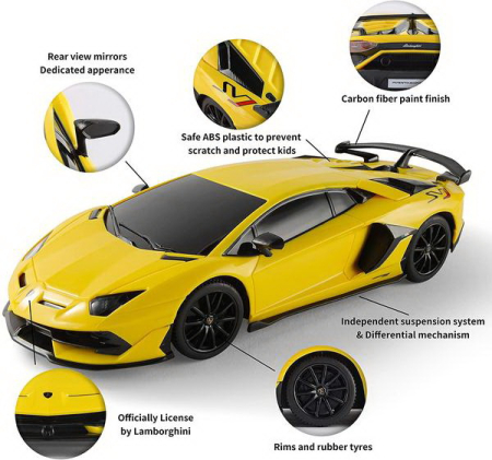 MASINA CU TELECOMANDA LAMBORGHINI AVENTADOR SVJ GALBEN CU SCARA 1 LA 24 [6]