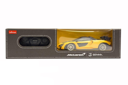 Mașinuțe cu telecomandă - MASINA CU TELECOMANDA MCLAREN SENNA GALBEN CU SCARA 1 LA 24