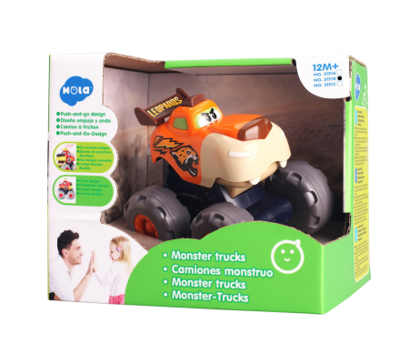 Jucării pentru bebeluși - MASINUTA BEBE MONSTER TRUCK LEOPARDUL INFURIAT