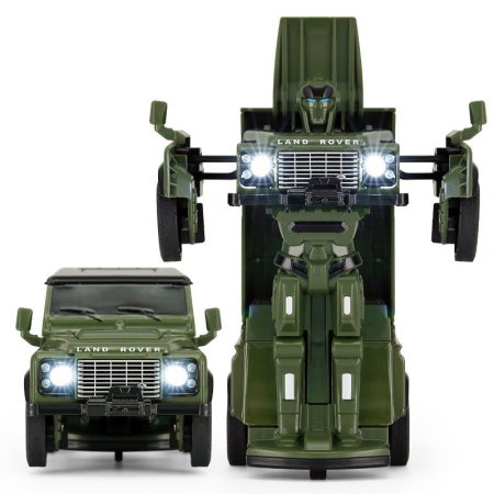 MASINUTA METALICA CONVERTIBILA LAND ROVER DEFENDER VERDE CU SCARA 1 LA 32 [2]
