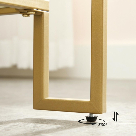 Masuta de cafea cu cadru din otel, suprafata din sticla calita, 100x55x45cm, auriu [5]