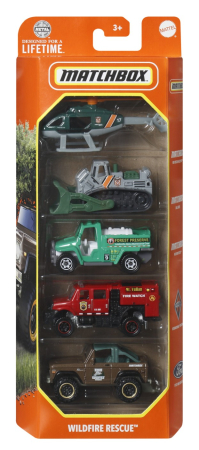 Mașinuțe, Motociclete, Elicoptere, Avioane - MATCHBOX SET 5 MASINUTE METALICE MBX WILDFIRE RESCUE SCARA 1:64