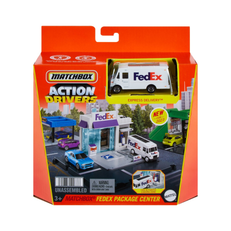 Mașinuțe, Motociclete, Elicoptere, Avioane - MATCHBOX SET ACTION DRIVERS CENTRUL DE COLETE FEDEX