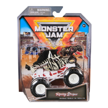 Mașinuțe, Motociclete, Elicoptere, Avioane - MONSTER JAM MASINUTA METALICA RACING STRIPES SCARA 1 LA 64