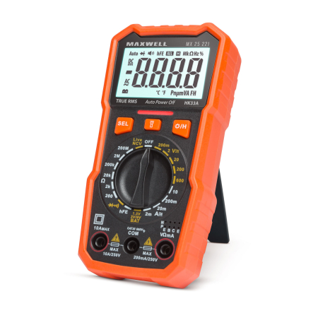 Multimetre digitale - Multimetru digital  Maxwell MX25221cu tester baterie + functie lumina de lucru