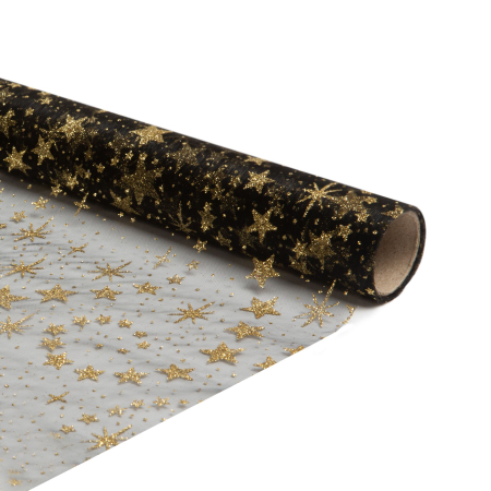Produse de Crăciun - Napron de Craciun -  negru / auriu - 180 x 28 cm