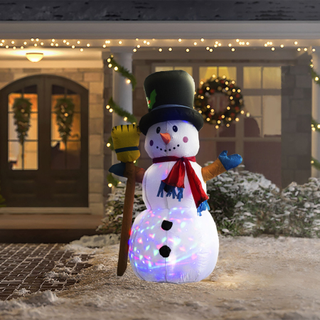 Articole pentru casă - Om de zăpadă gonflabil - 120 cm - IP44 - LED color RGB - 100 - 240V