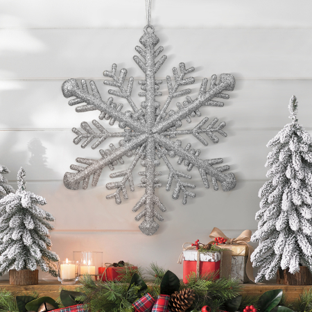 Produse de Crăciun - Ornament de Crăciun - cristal de gheață argintiu - 29 x 29 x 1 cm