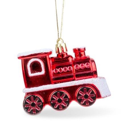 Produse de Crăciun - Ornament pentru brad - locomotivă lucioasă - 8 x 6 x 3 cm
