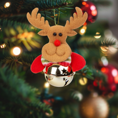 Ornament pentru brad - Ren cu clopot - 11 x 10 cm [1]