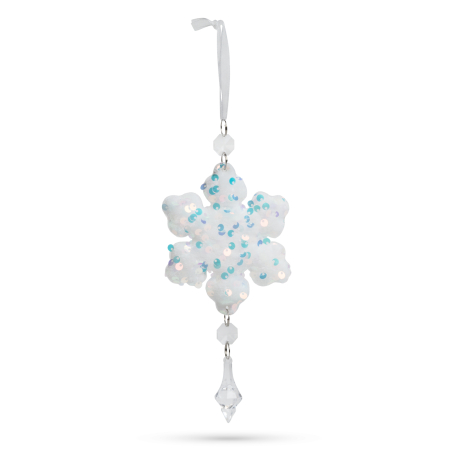 Ornament pentru bradul de Crăciun - stea- irizat, acrilic - cu agățătoare - 2 forme: fulg și stea [4]