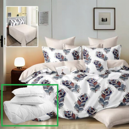Textile pentru casă - Pachet promo lenjerie pat finet 6 piese + 2 perne + pilotă (taylor)