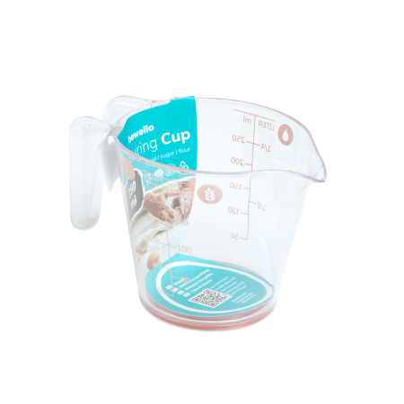 Articole pentru casă - Pahar de măsură - 250 ml - plastic - piersic - 14 x 7,7 x 8,8 cm