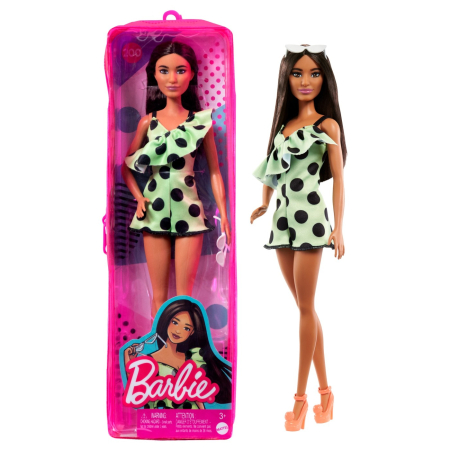 PAPUSA BARBIE FASHIONISTA BRUNETA CU SALOPETA VERDE [8]