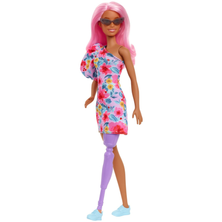 PAPUSA BARBIE FASHIONISTA CU PAR ROZ SI PICIOR PROTETIC [1]