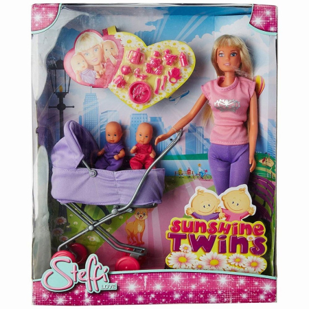 Barbie - PAPUSA STEFFI IN PANTALONI CU CARUCIOR SI GEMENI