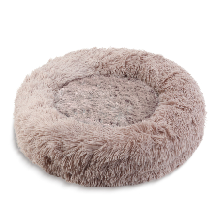 Îngrijire animale - Pat pentru caini - rotund - marimea "XL" - 80 cm - maro deschis