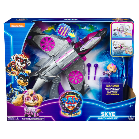 Universul Copiilor - PATRULA CATELUSILOR VEHICUL TRANSFORMATOR SKYE MIGHTY MOVIE JET
