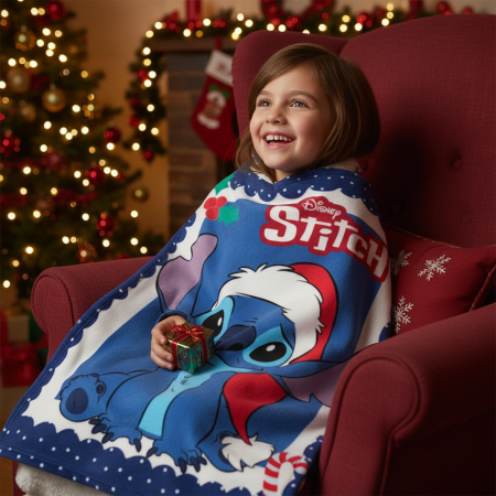Lilo&Stitch - Pătură pentru copii Disney Lilo & Stitch Holiday, polar, 100x140 cm