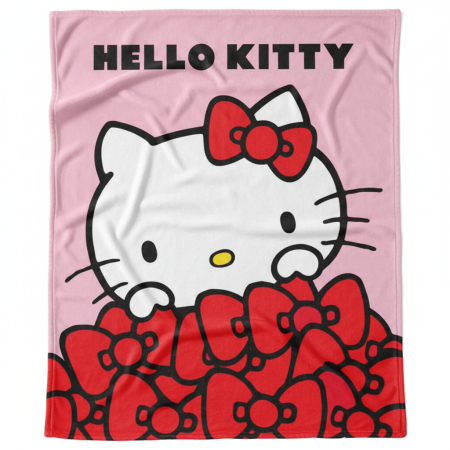 Hello Kitty - Pătură pentru copii Hello Kitty Bows din flanel fleece, 130×160 cm