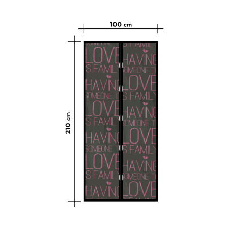 Perdea anti-tantari pt. usi cu inchidere magnetica, 100 x 210 cm - „Love” [2]