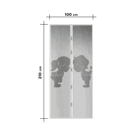 Perdea anti-ţânţari pt. uşi închidere magnetică 100 x 210 cm Model băiat+fată [3]