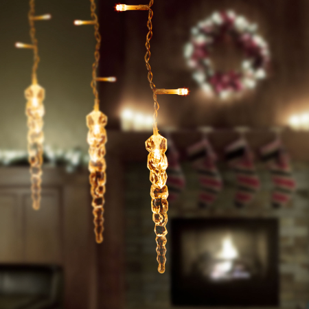 Articole pentru casă - Perdea luminoasă LED - cu țurțuri - 3,5 x 0,7 m - 180 LED-uri alb cald - IP44
