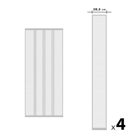 Perdea pt. usa din plasa anti-tantari, 4 benzi, max. 100 x 220 cm, alb [1]