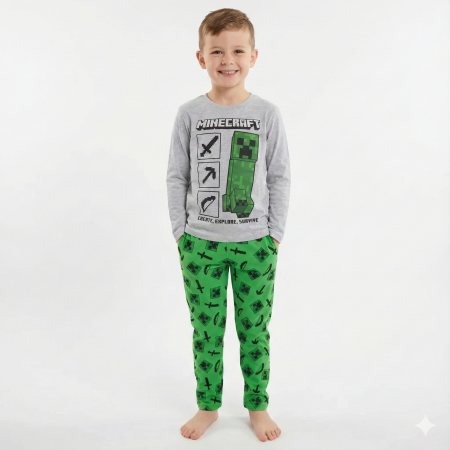 Pijamale - Pijama lungă copii Minecraft Create