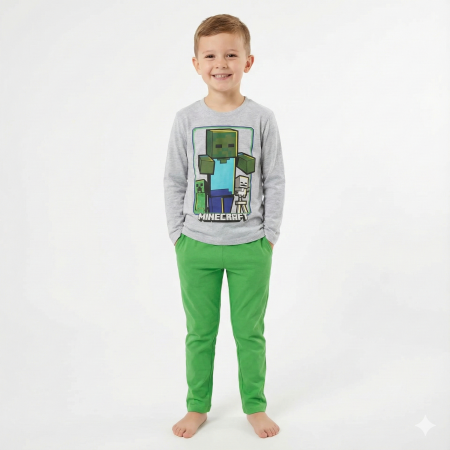 Pijamale - Pijama lungă copii Minecraft Steve