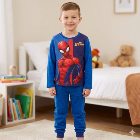 Pijama lungă copii Omul Păianjen, albastru [1]