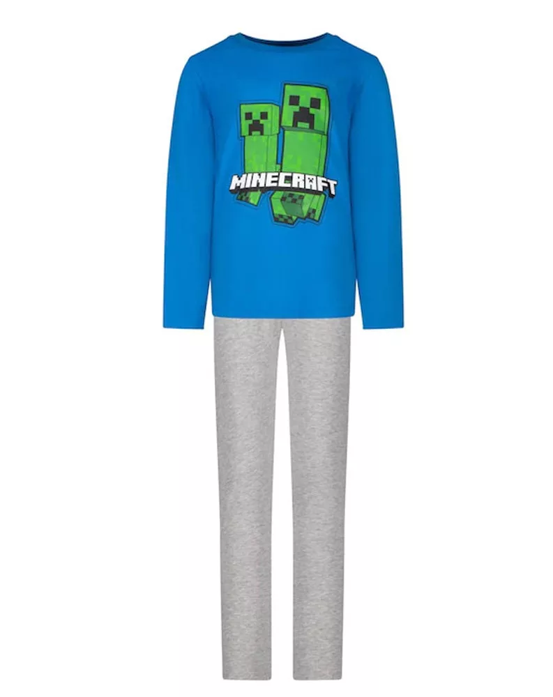 Pijamale pentru copii Minecraft, model Creeper, mânecă lungă [1]
