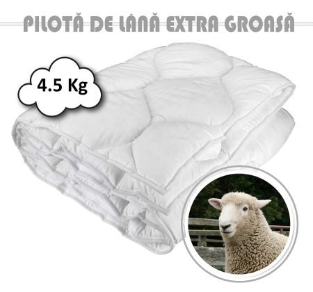 Textile pentru casă - Pilotă lână damasc 4.5 kg 200cm x 215cm