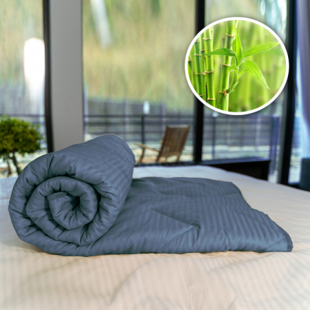 Textile pentru casă - PILOTĂ MATLASATĂ BAMBUS – DE VARĂ – ANTRACIT