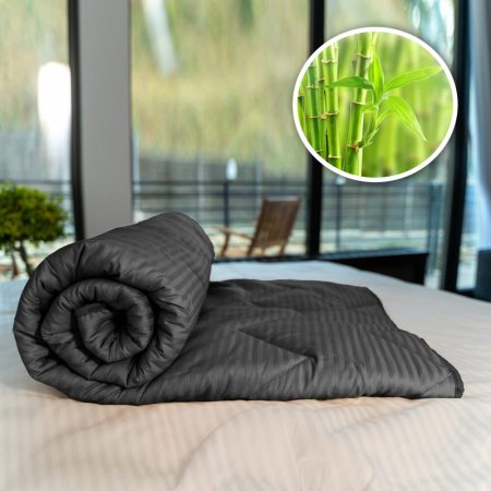 Textile pentru casă - PILOTĂ MATLASATĂ BAMBUS – DE VARĂ – NEGRU