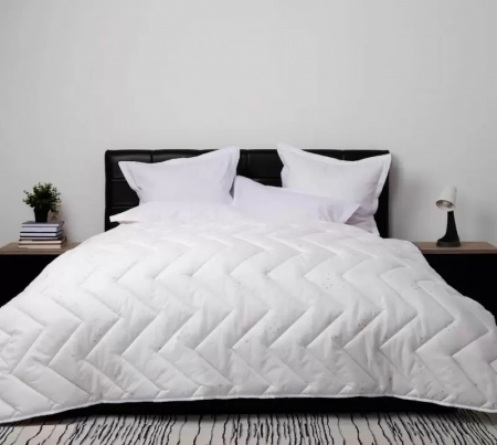 Textile pentru casă - Pilotă matlasată lână damasc 100% natural - de vară - alb
