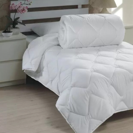 Textile pentru casă - Pilota matlasata  microfibra, umplutura silicon antialergic iarna 200 x 215 cm, alba