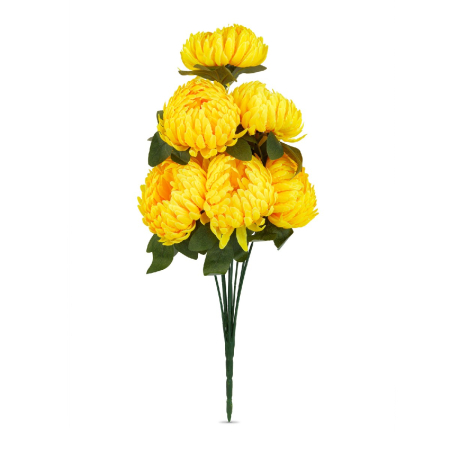 Plantă artificială decorativă - Crizantemă galbenă - 12 x 58 cm [1]