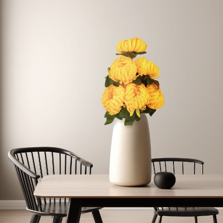 Decorațiuni, idei de cadouri - Plantă artificială decorativă - Crizantemă galbenă - 12 x 58 cm