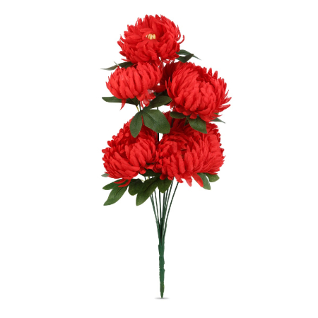 Plantă artificială decorativă - Crizantemă roșie - 12 x 58 cm [1]