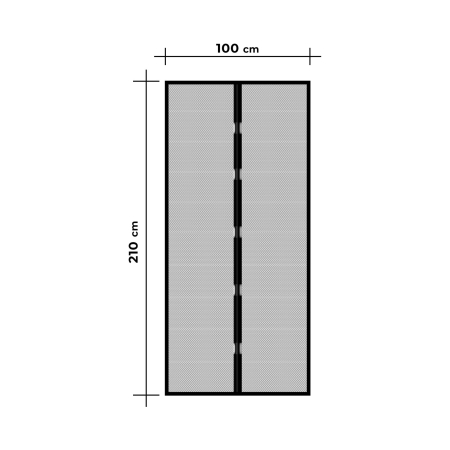 Plasa tantari pt. usi - inchidere magnetica, 100x210 cm - negru [3]