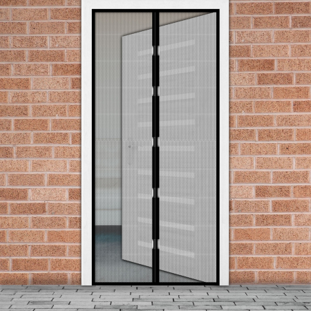 Combaterea dăunătorilor - Plasa tantari pt. usi - inchidere magnetica, 100x210 cm - negru