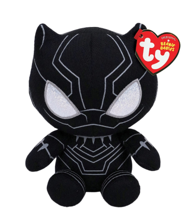 Jucării de pluș - PLUS TY 15CM BEANIE BABIES SOFT MARVEL BLACK PANTHER