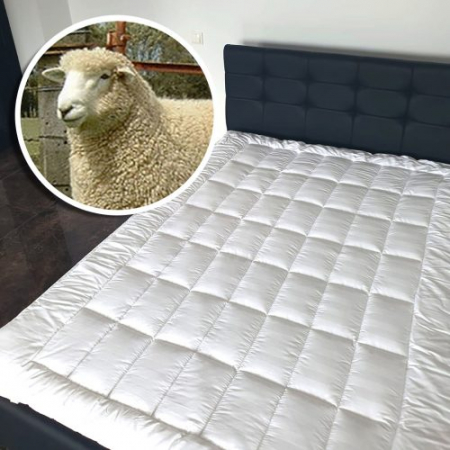 Textile pentru casă - Protecție de pat 100% natural, umplutură de lână