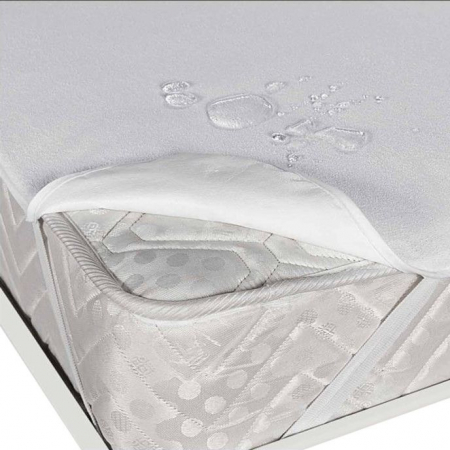 Huse de pat - Protectie pat din frotir bumbac 100% impermeabila pentru saltea de 90x200 cm sau 100x200 cm alb
